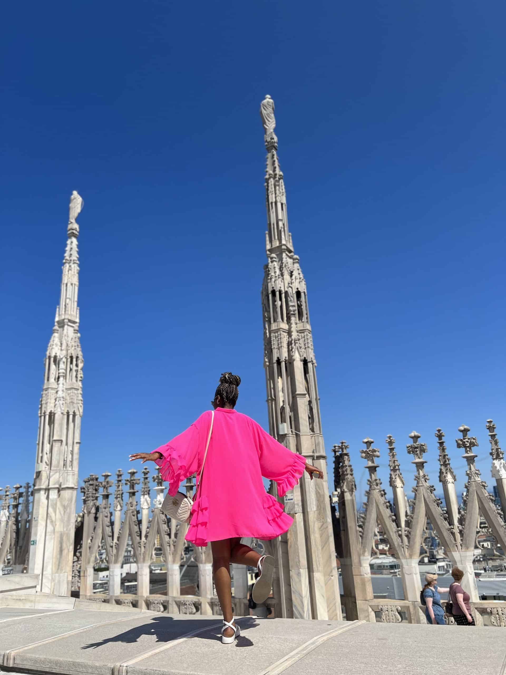 Dancing on top of the Duomo in Milan Dancing on top of the Duomo in Milan.